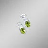 Strahlende Ohrstecker mit echt Peridot und synth. Zirkonia