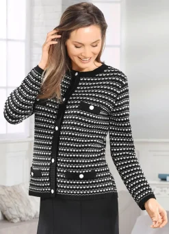 Strickjacke mit aufwendigem Strukturmix