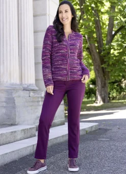 Strickjacke mit Flammen-Melangegarn