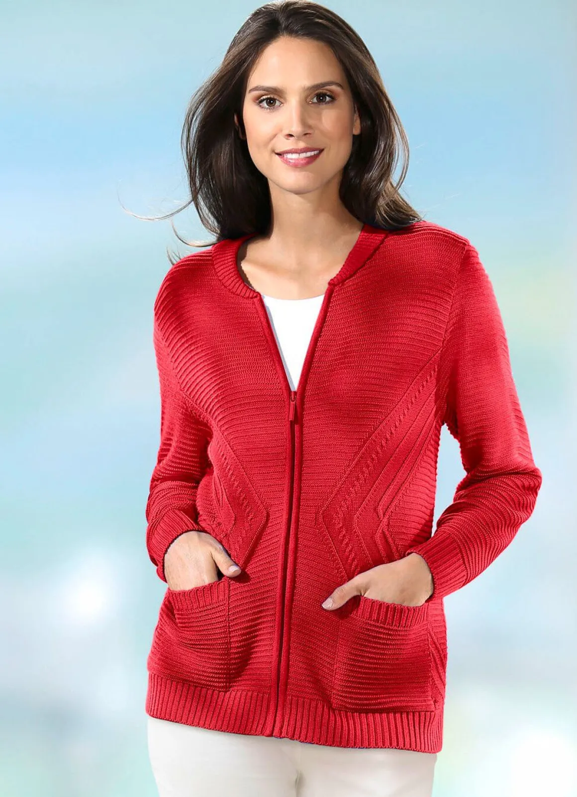 Strickjacke mit Strukturakzenten