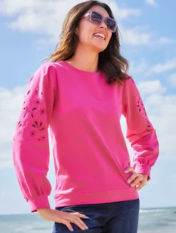 Sweatshirt mit Lochstickerei