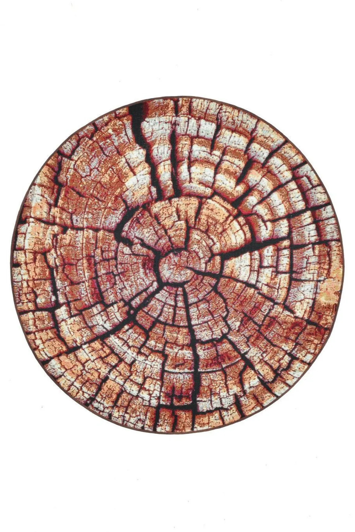 Teppich im naturnahen Baumstamm-Design