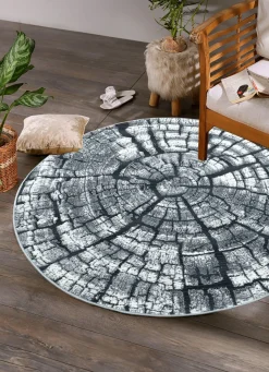 Teppich im naturnahen Baumstamm-Design