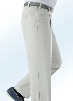 Unterbauch-Jeans mit Bundfalten in 3 Farben
