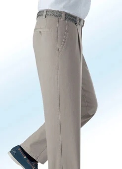 Unterbauch-Jeans mit Bundfalten in 3 Farben