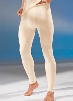 Unterhose, lang, mit Angora, in Ecru