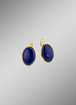 Vergoldete Ohrringe mit Lapislazuli