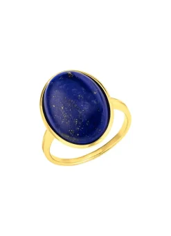 Vergoldeter Damenring mit Lapislazuli
