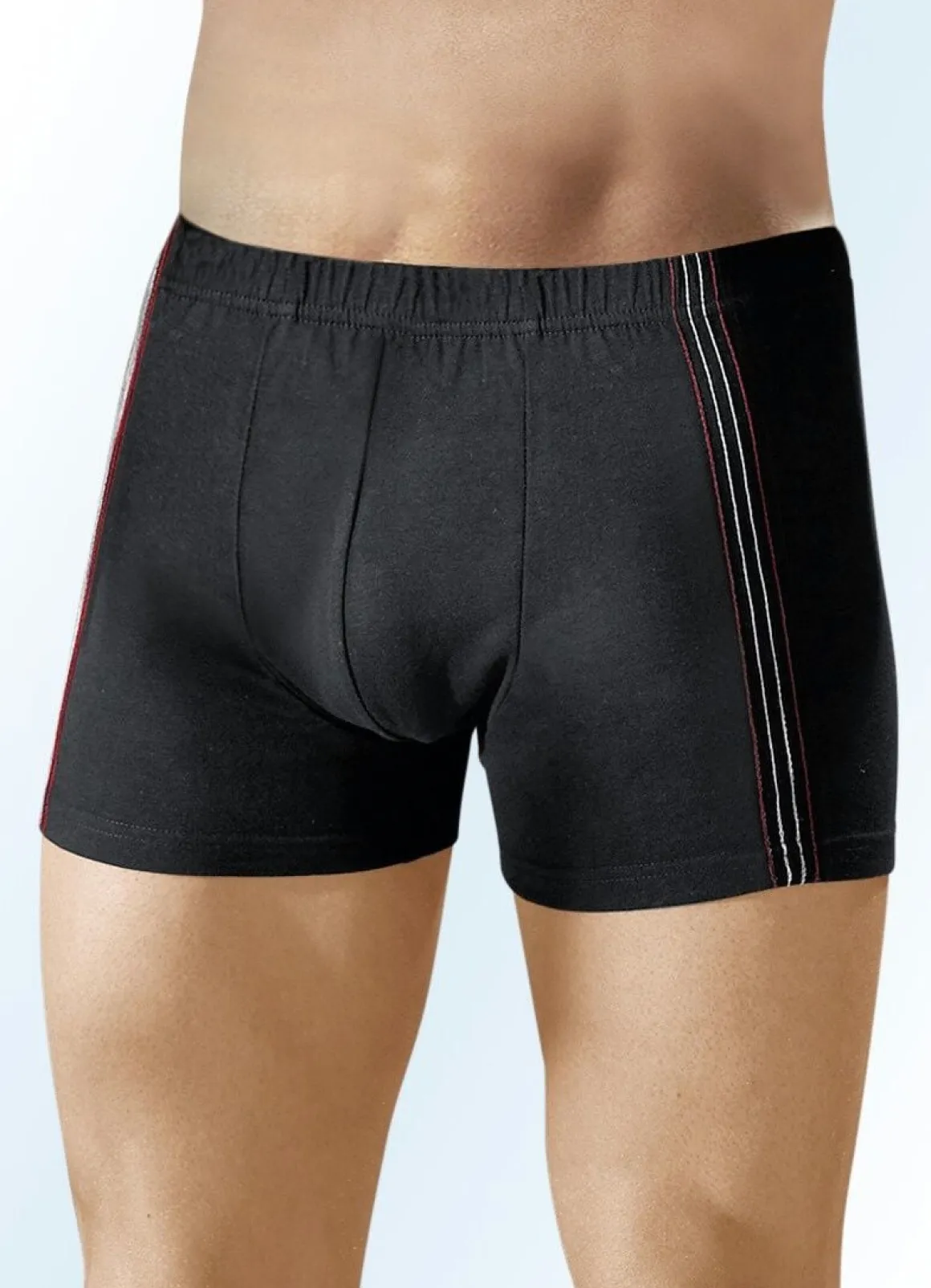 Viererpack Pants, uni mit seitlichen Kontrasten