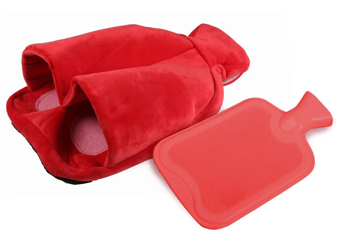 Vital Comfort Fuß-Wärmflasche mit sanftem Fleece-Bezug