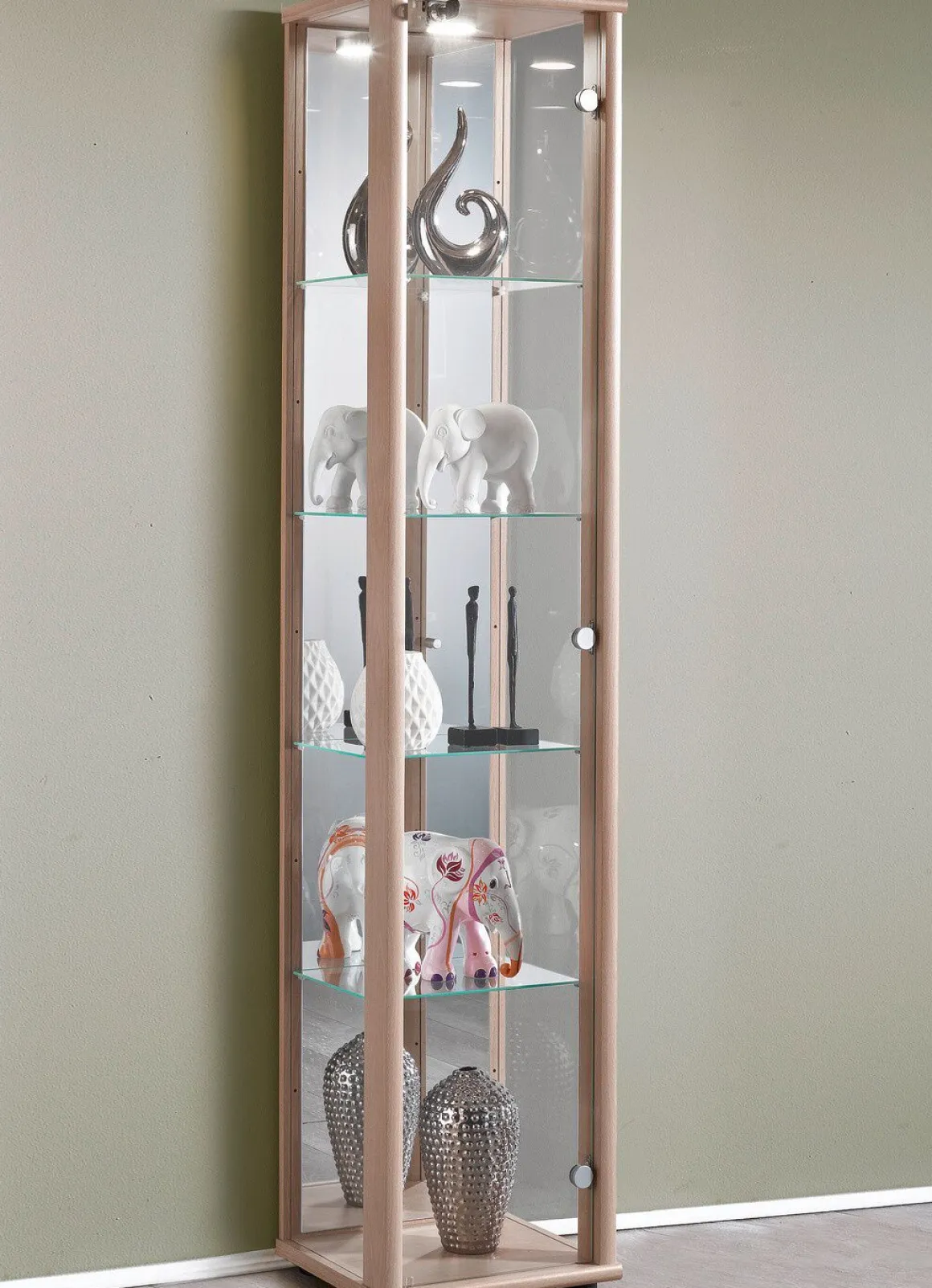 Vitrine, 1-türig, mit LED-Beleuchtung