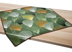 Wachstuch-Tischdecke mit farblich angepasstem Paspelband