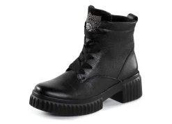 Waldläufer Schnür-Bootie mit effektvollen Glitzer-Steinchen