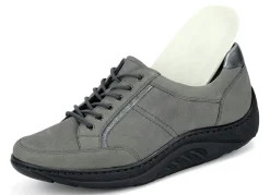 Waldläufer Schnürschuh mit edlen Metallicleder-Einsätzen
