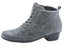 Waldläufer Schnür-Stiefelette mit floraler Prägung