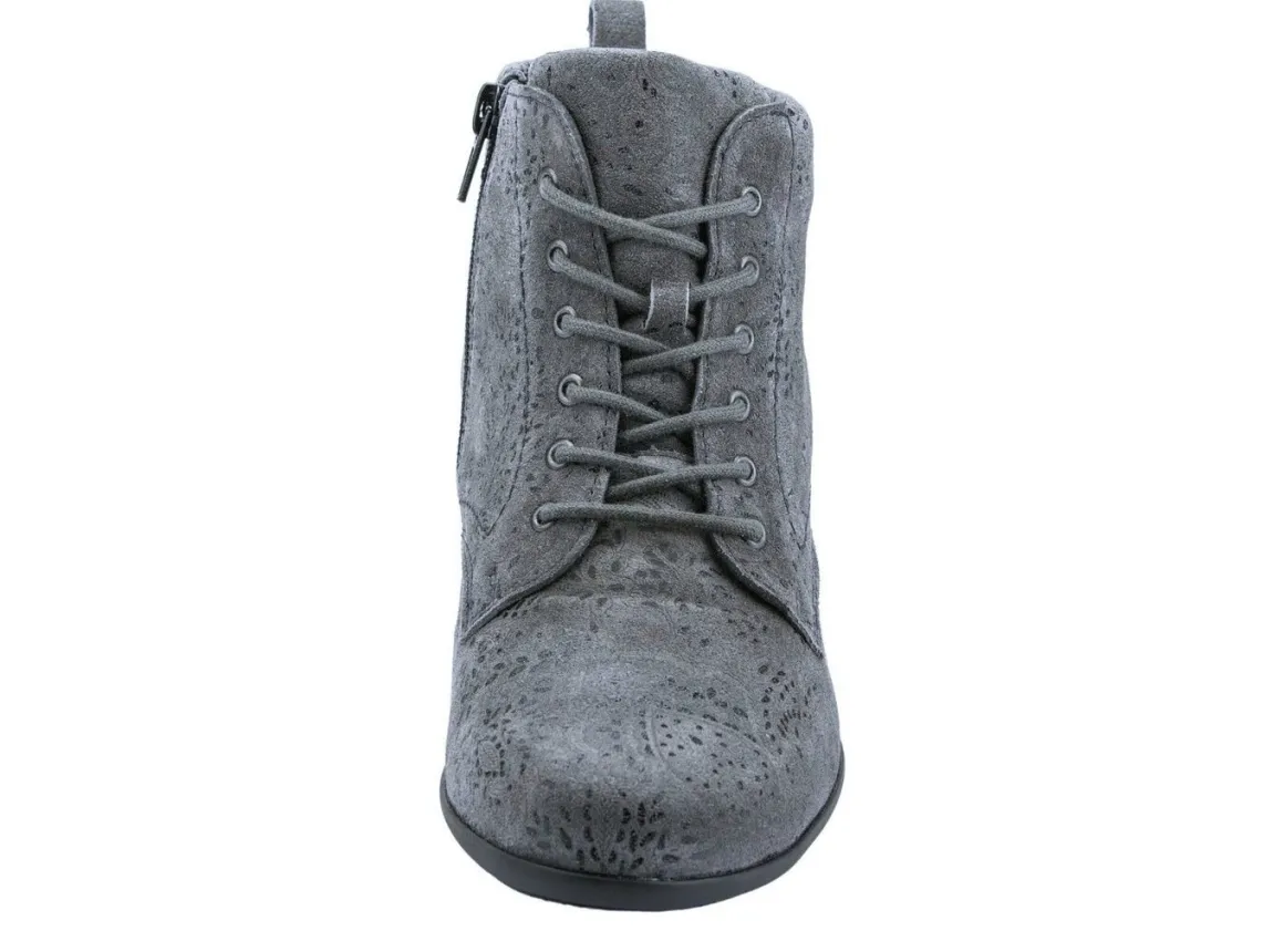 Waldläufer Schnür-Stiefelette mit floraler Prägung