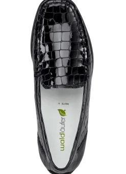 Waldläufer, stilvolle Damen-Slipper, Weite H, mit herausnehmbarem Fußbett