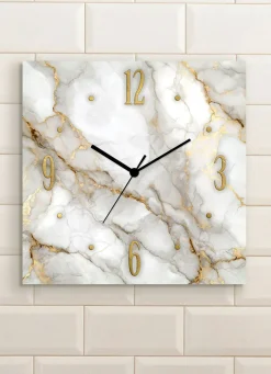 Wanduhr in Marmor-Optik