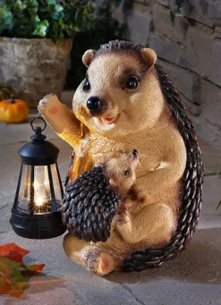 Wetterfester Igel mit Laterne
