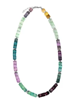 Wunderschöne Garnitur mit Hämatit, beh. und Fluorit in Multicolor