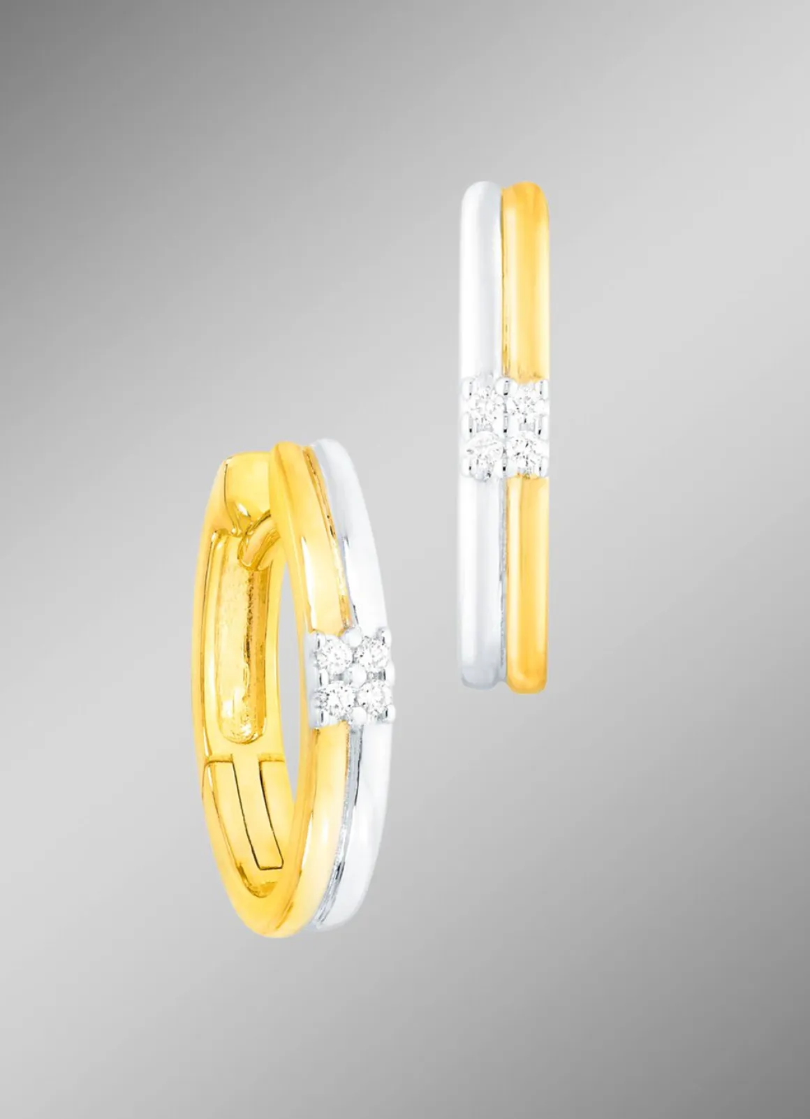 Zeitlose Creolen in Bicolor mit Brillanten