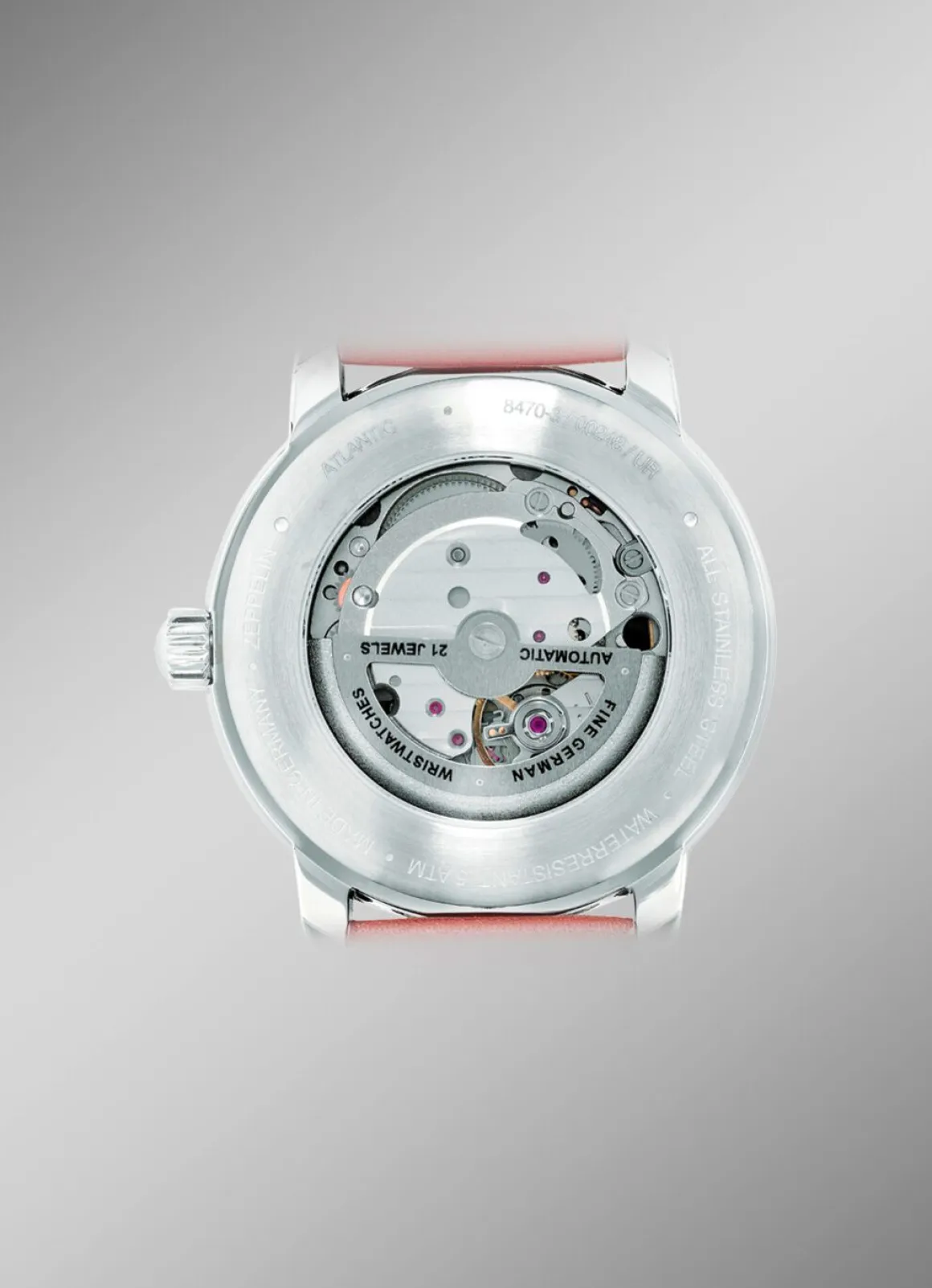 Zeppelin-Automatik-Herrenuhr mit Edelstahlgehäuse und Lederband