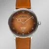 Zeppelin-Quartz-Herrenuhr mit Edelstahlgehäuse und Lederband