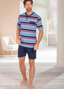 Zweierpack Shortys mit Knopfleiste und Ringeldessin