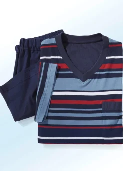 Zweierpack Shortys mit V-Ausschnitt und garngefärbtem Ringeldessin